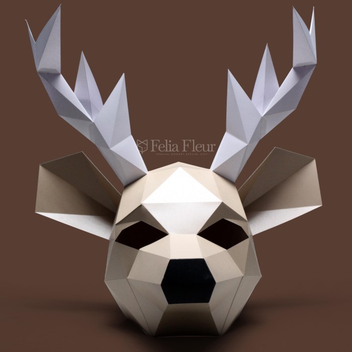 Jual Papercraft Topeng Rusa Deer Mask 3D Unik Acara Pesta Ulang Tahun ...