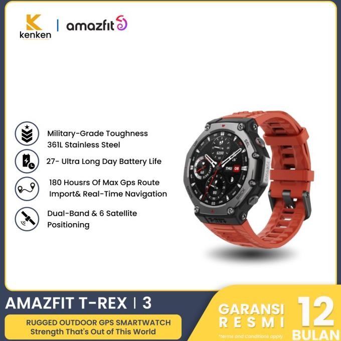Jual Amazfit T-Rex 2 & T-Rex Pro Smartwatch 1.39 AMOLED Garansi Resmi ...
