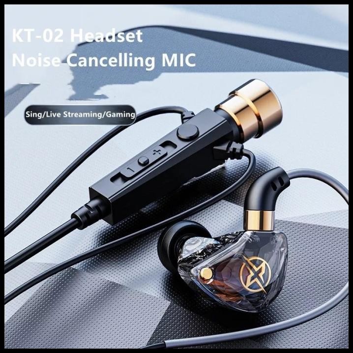 Jual Hd Mic Kt-02 Bass Headset For Gaming Live Stream Sing Recording ...