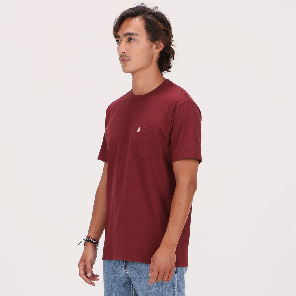 Jual VOLCOM - MSL SOLID POCKET SHORT SLEEVE TEE MERLOT | Shopee Indonesia