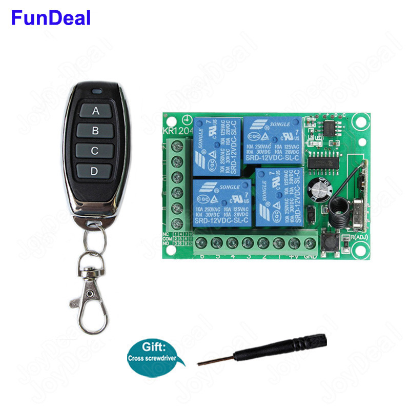 Jual 433Mhz DC 12V Universal Wiress RF Remote Control Switch | Shopee ...