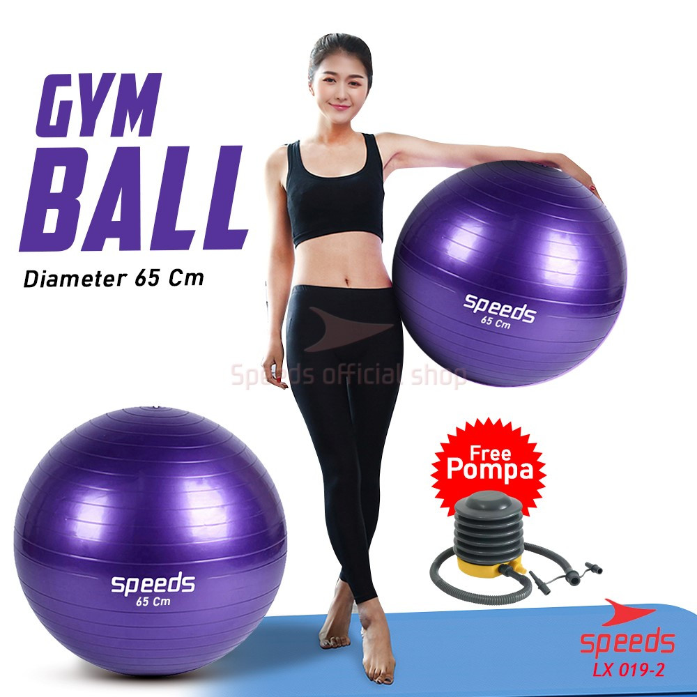 SPEEDS Gym Ball fitness 65 cm / Bola Gym / Bola yoga alat olahraga Gymball (Bonus Pompa) 019-2