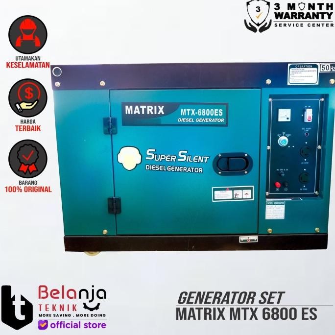 Jual GENSET DIESEL SUPER SILENT MATRIX MTX 6800 ES - 5000 WATT ...