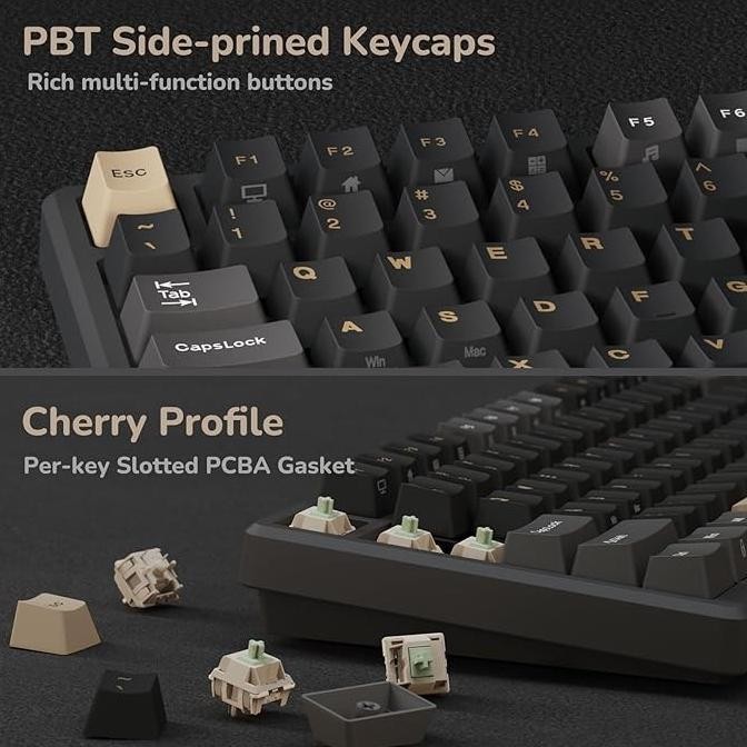 Jual Royal Kludge Rk M75 Wireless Mechanical Keyboard Tri Mode 75% Knob ...