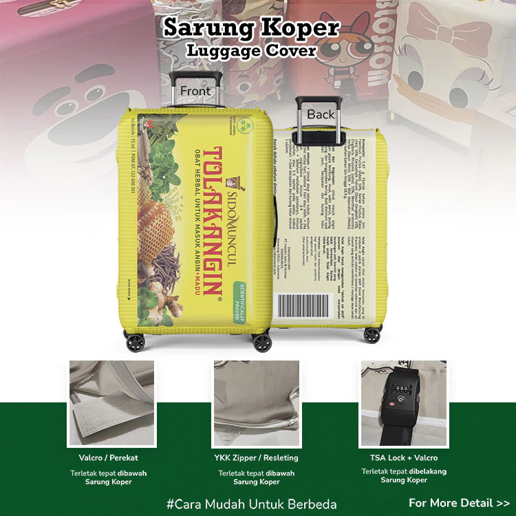 Tolak Angin Sido Muncul (Sachet) - Luggage Cover Elastis Sarung Pelindung Koper Bahan Tebal Ramah Lingkungan dan Aman untuk kulit