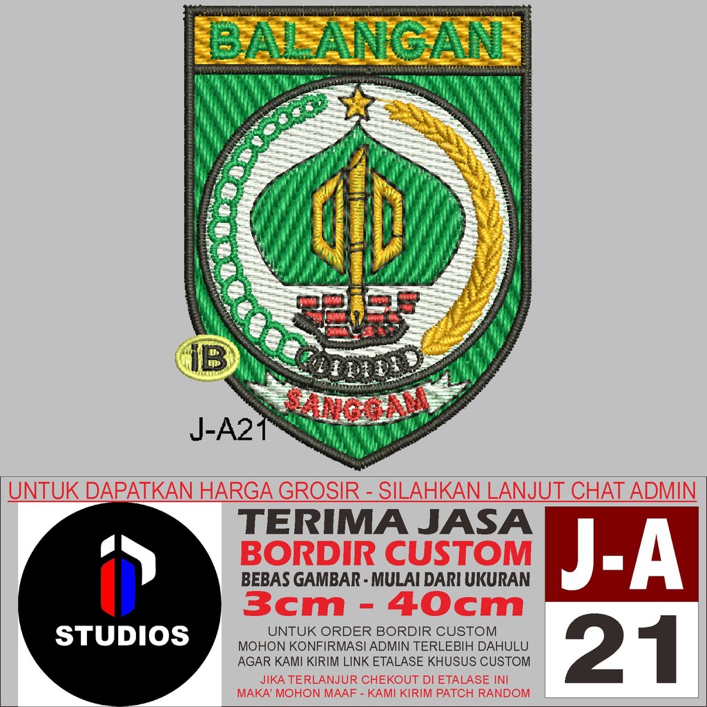 Jual I STUDIOS PATCH BORDIR LOGO EMBLEM/BADGE J-A21 KWARDA KAB.BALANGAN ...