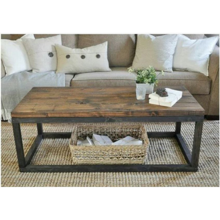 Jual Meja Tamu Coffee Table Kaki Besi Minimalis Industrial Custom ...