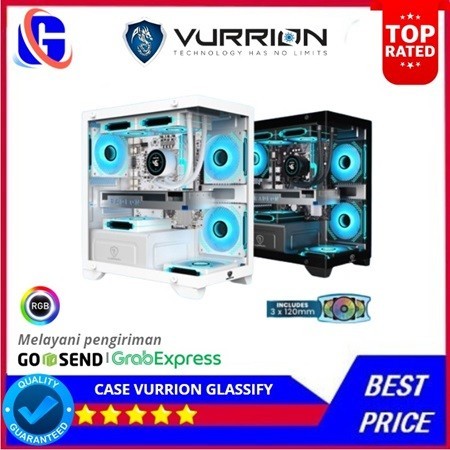 Jual Jual Vurrion Gaming Case Glassify Free 3 Fan Rgb - Cassing ...