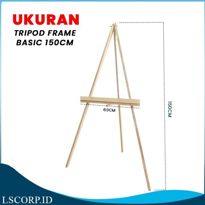 Jual Promo Best Standing Tripod Frame Kayu Wooden Easel Penyangga Papan ...