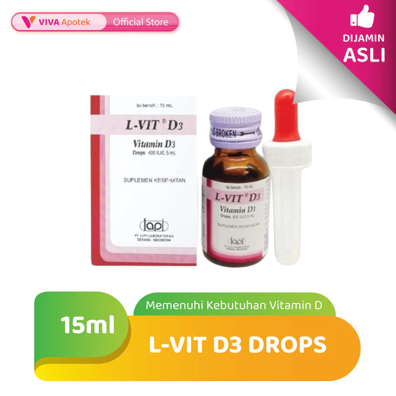 L-Vit D3 Drops botol 15 ml dengan pipet tetes