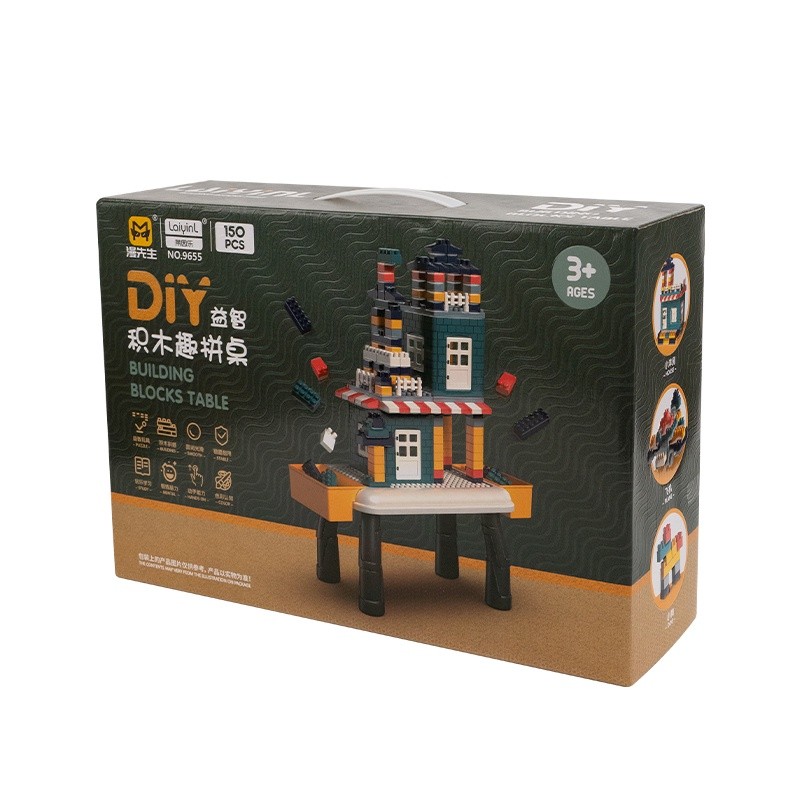 Jual OHSOME - Mr. man Mainan Brick Balok Susun Meja Anak DIY 150pcs ...
