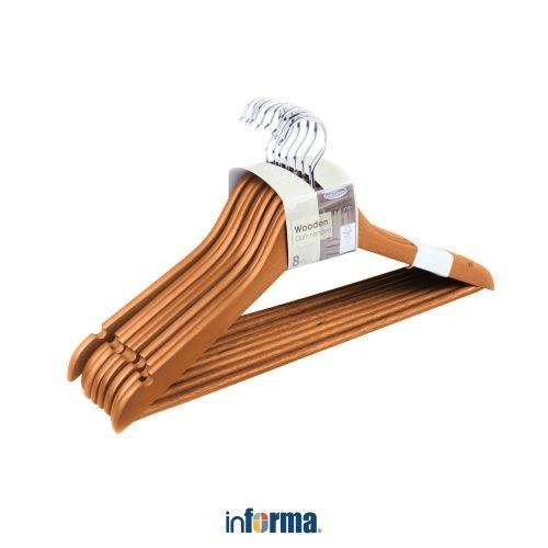Jual Informa Set 8 Pcs Hanger Kayu - Cokelat Tua | Shopee Indonesia
