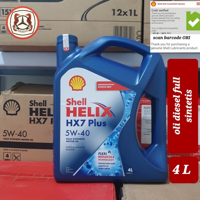 Jual Oli Diesel Barcode Shell Helix Hx7 5W40 Original Di Hobimercy ...