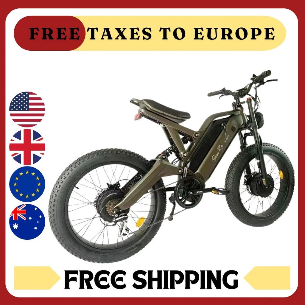 Jual dual electric dual drive 1000w*2 foldable ebike moutain fat tire ...
