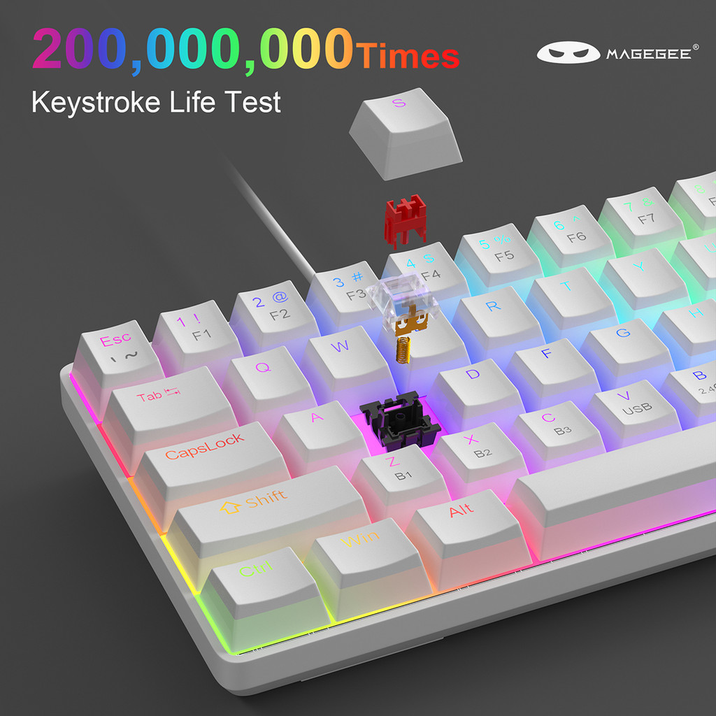 Jual Magegee MK-Box Plus Wired Mechanical Keyboard Tri Mode White ...
