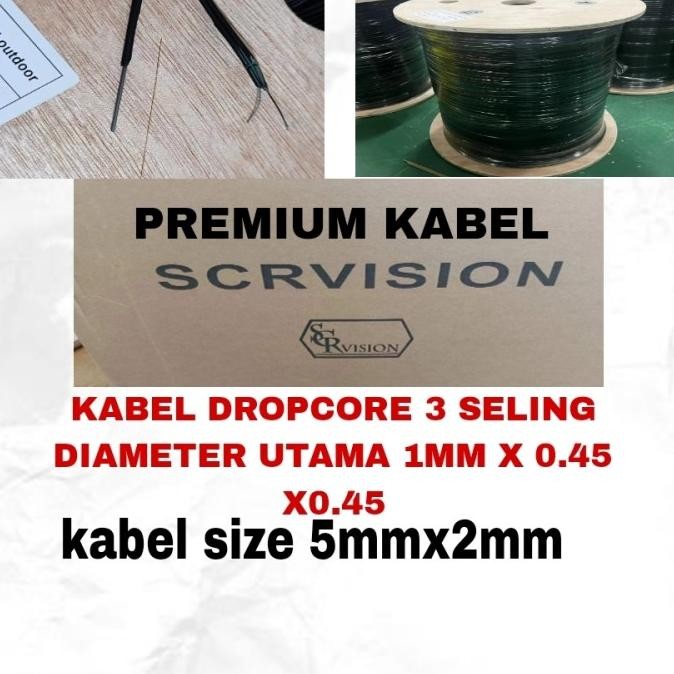 Jual Kabel FO Dropcore 2 Core /Fiber Optik DropWire /optic 3 sling ...