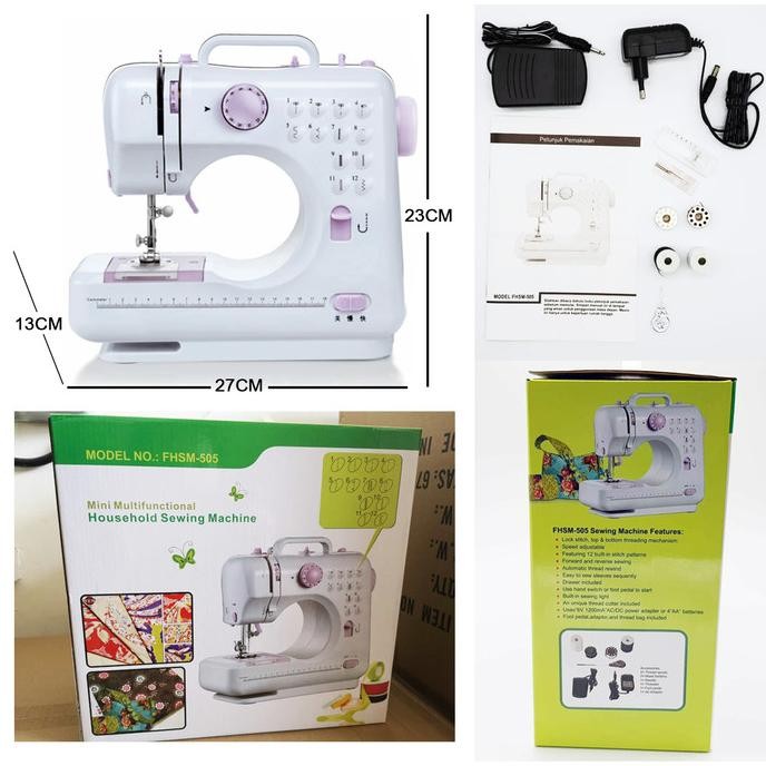 Jual Mesin jahit mini portable FHSM 505 - Mesin Jahit 12 Pola Jahitan ...