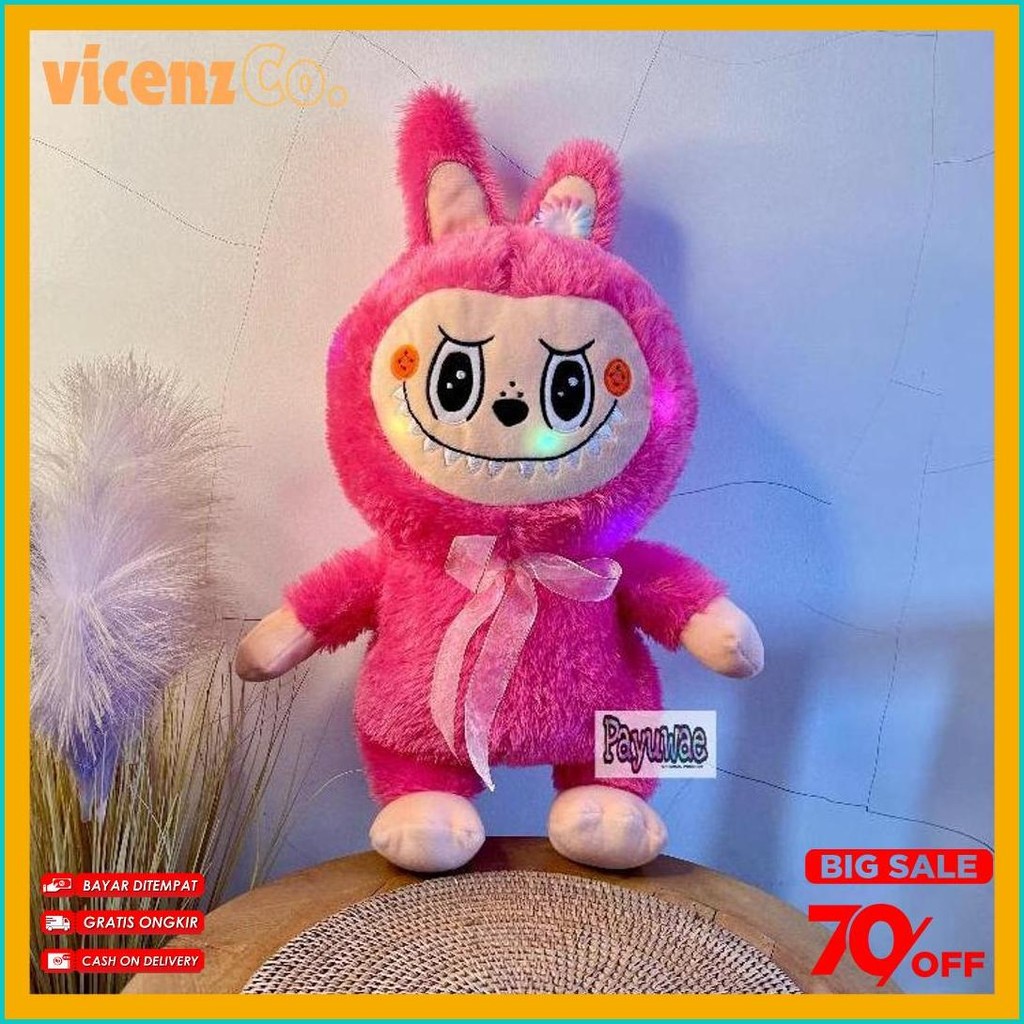 Jual Boneka Labubu Tinggi 60Cm Pakai Lampu Led Nyala The Monster ...