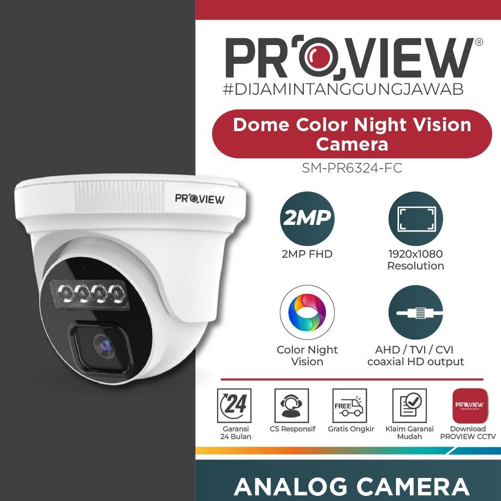 Jual PROVIEW Analog Indoor Camera 2MP 1080p Gambar HD IP66 Night Vision ...