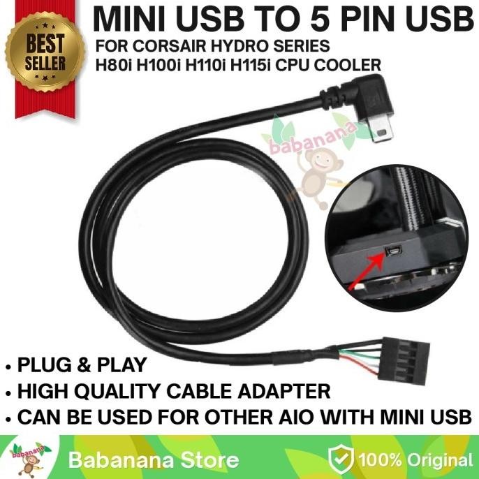 Jual Corsair 5 Pin Usb Header Motherboard To Mini Usb Aio Kabel ...