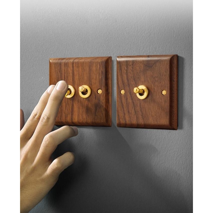 Jual Switch - wall wood switch panel saklar dinding single kayu klasik ...