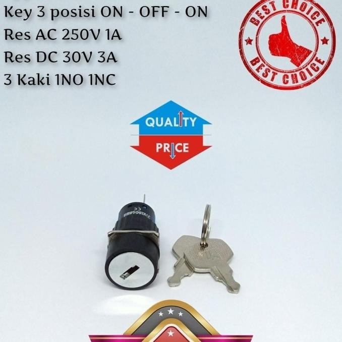 Jual Promo Selector Switch + Kunci Bulat 2 Posisi 16mm 3Kaki KINOGAWA ...