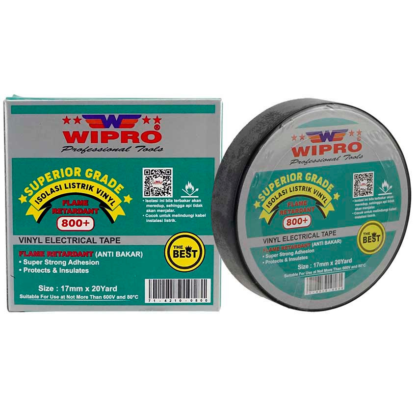 Jual Wipro Isolasi Listrik Flame Retardant Tahan Api 17mm x 20Yard ...
