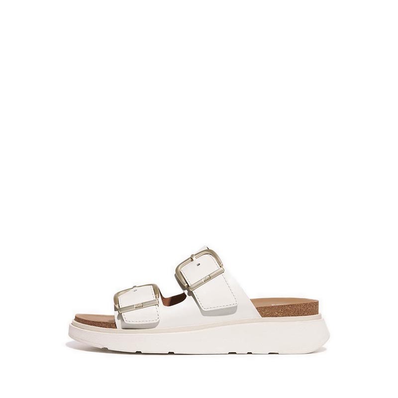 Fitflop Women Gen-Ff Buckle Two-Bar Leather Slides |HE8-A89| Blushy