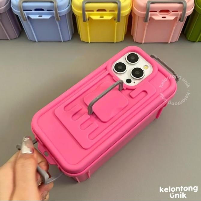 Jual Promo (For Iphone 15) Container Box Silicone Case With Crossbody ...