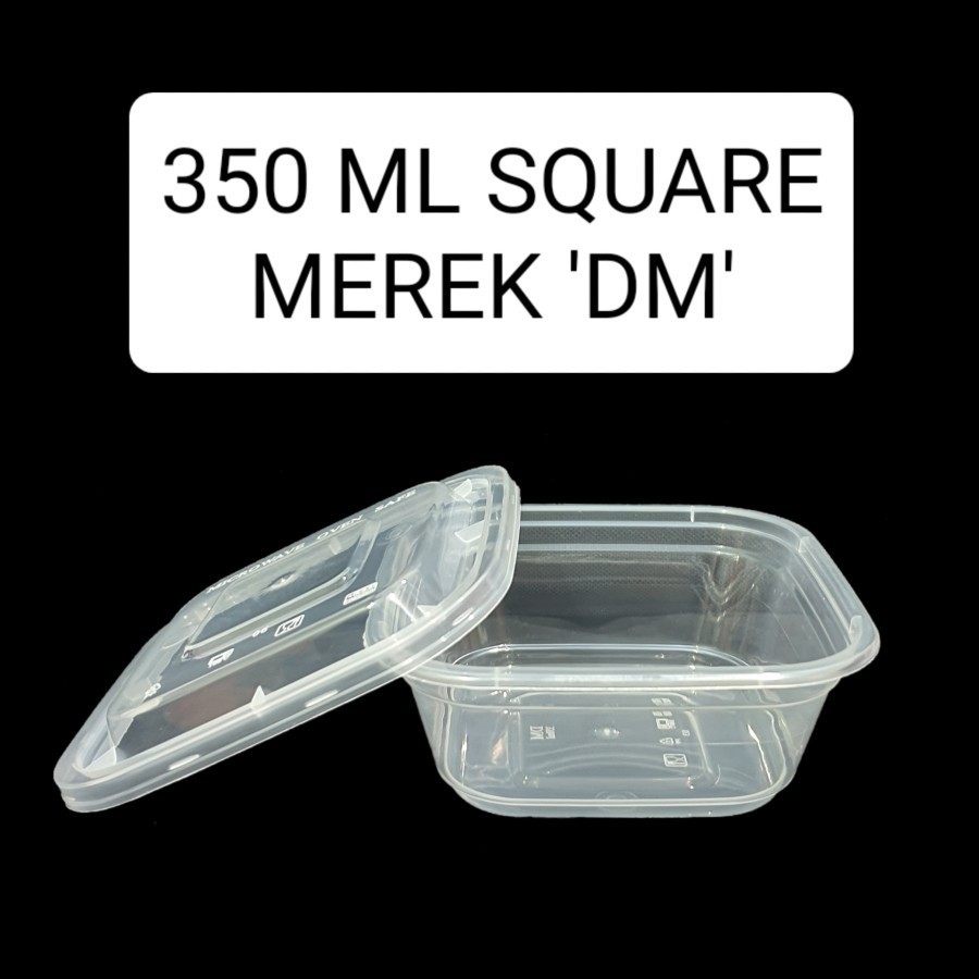 Jual thinwall DM food container SQ square 350ml thinwall kotak plastik ...