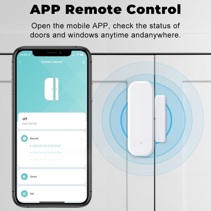 Jual Tuya Smart Home WiFi Door Window Sensor Wireless Door Open Closed ...