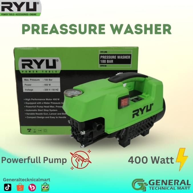 Jual STEAM JET CLEANER RYU RPW 100 MESIN CUCI MOBIL MOTOR 400 WATT 100 ...