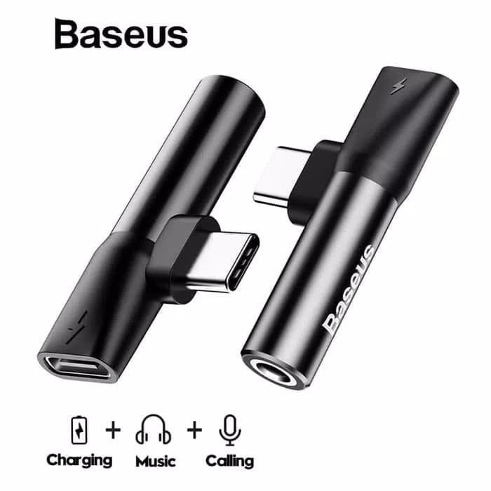 Jual Baseus 2 In 1 Lightning To 3.5Mm Jack Adapter Audio Type C To Aux
