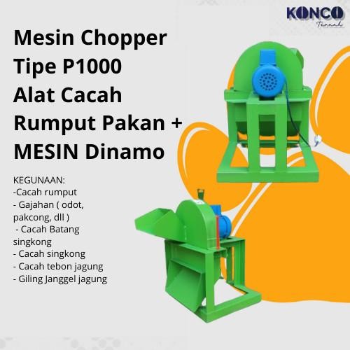 Jual Mesin Chopper Mini C1000 Pencacah Rumput Pakan Sapi Domba + Dinamo ...