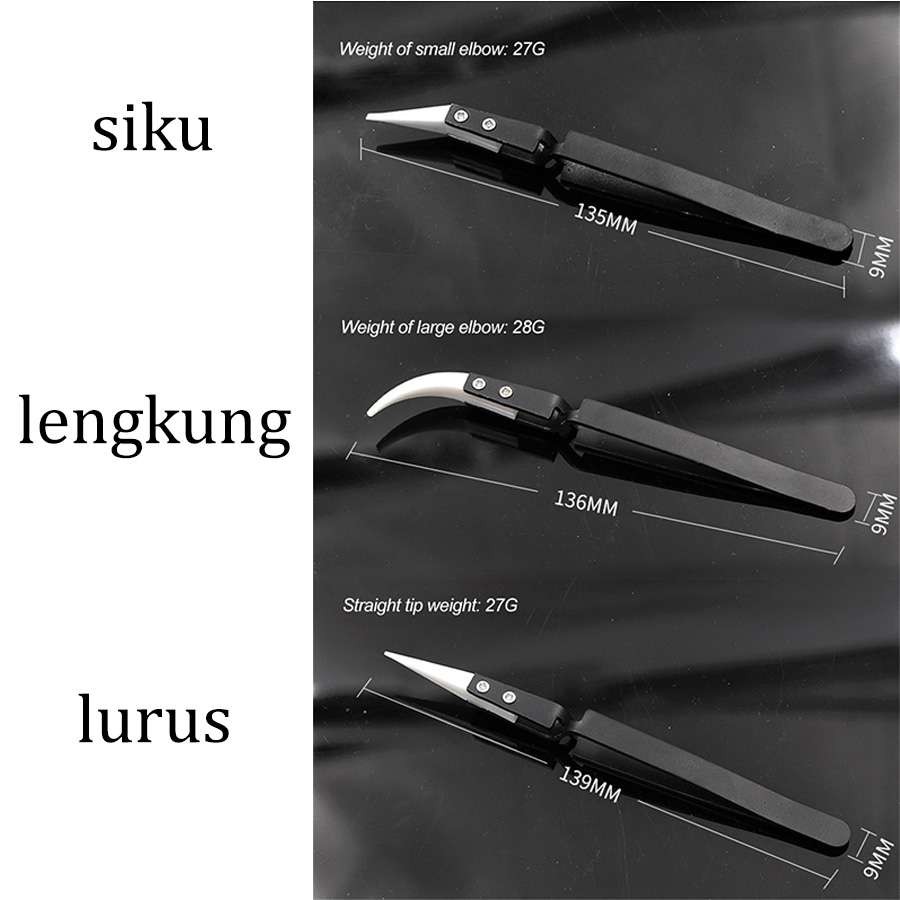 Jual MP Keramik Pinset Silang AH47 / Reverse Finset Tweezers Ceramic ...
