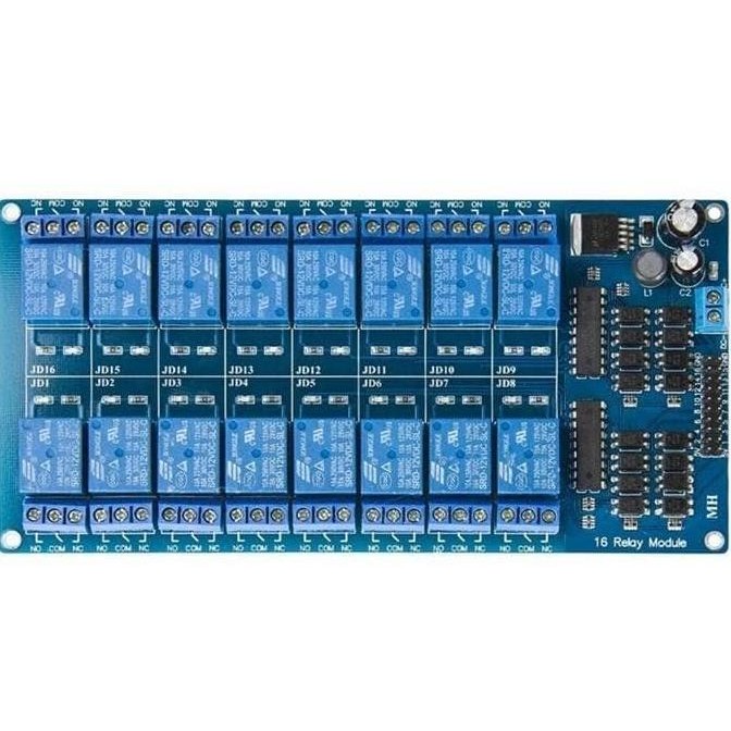 Jual Discount Relay Module 16 Channel 5V 12V For Arduino Compatible ...