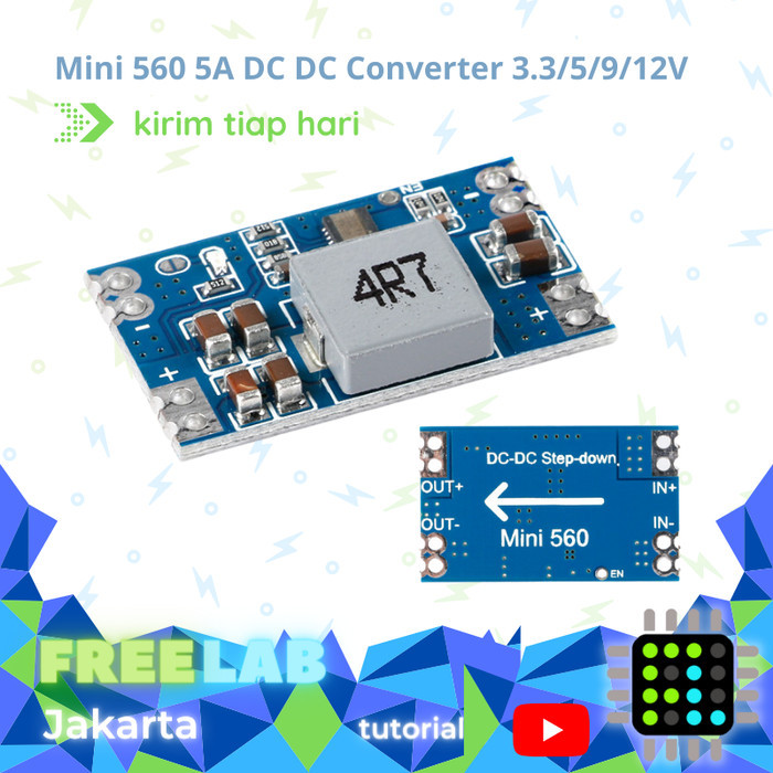 Jual Mini 560 5A DC DC Converter Step Down mini560 Output 3.3V 5V 9V ...