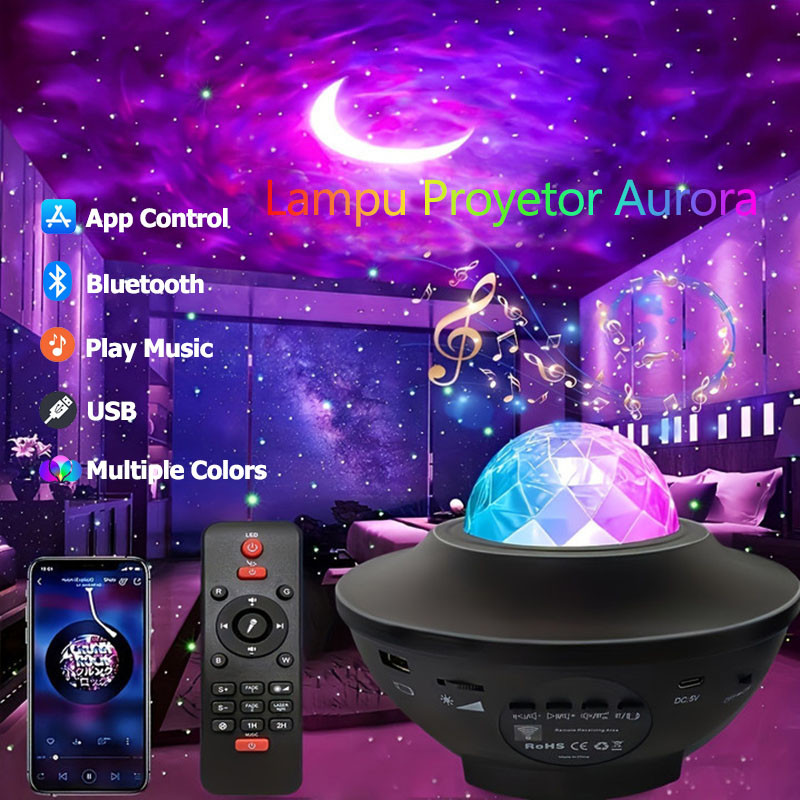 Jual 【Garansi 1 tahun】Lampu Proyektor Dengan Speaker Langit Malam Bulan