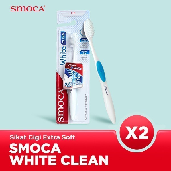 Jual [Twin Pack] Smoca Toothbrush White Clean - Sikat Gigi Dewasa ...