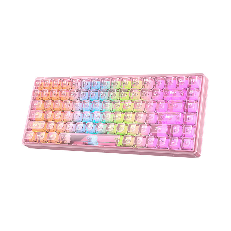 Jual Magegee LIGHT84 Tri Mode Mechanical Keyboard Transparent Pink ...