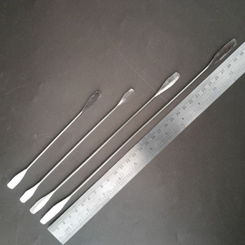 Jual Spatel Spatula Stainless Laboratorium Double Spatel Dobel Spatula ...