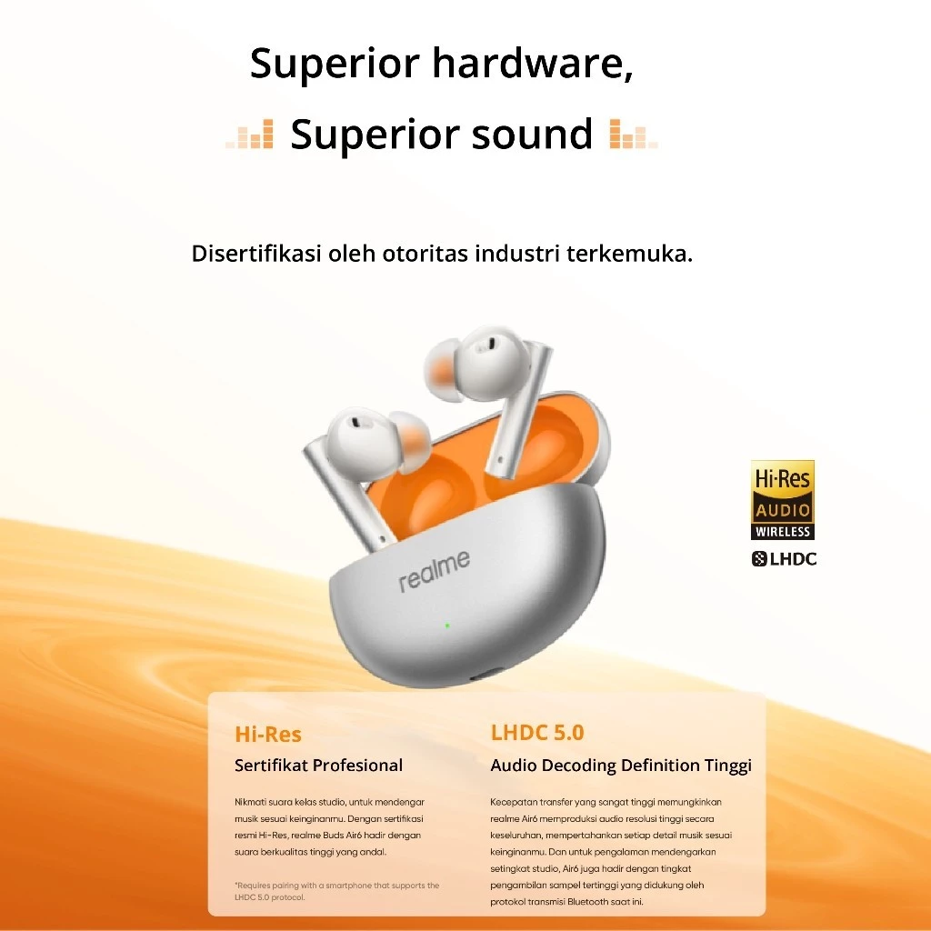 realme Buds Air6 (LHDC 5.0 | 12.4mm Deep Bass Driver | 50dB Smart Active Noise Cancellation | Up to 40 Hours of Playback)
