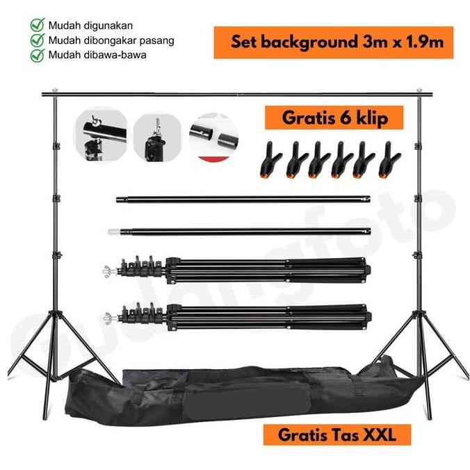 Jual Stock Baru Stand Background Foto Backdrop Mini Studio Fotobooth ...