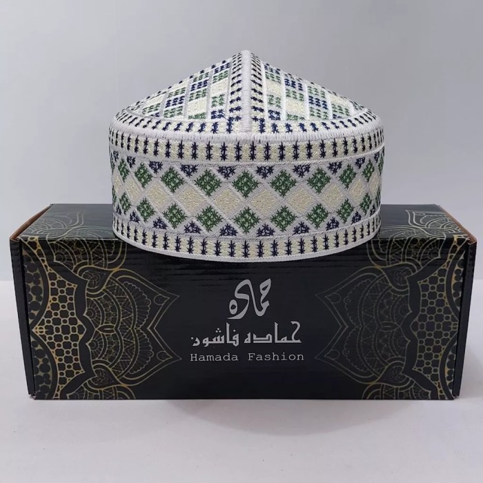 Jual Free Ongkir COD Peci Pakistan HAMADA EXCLUSIVE BOX Peci bordir ...