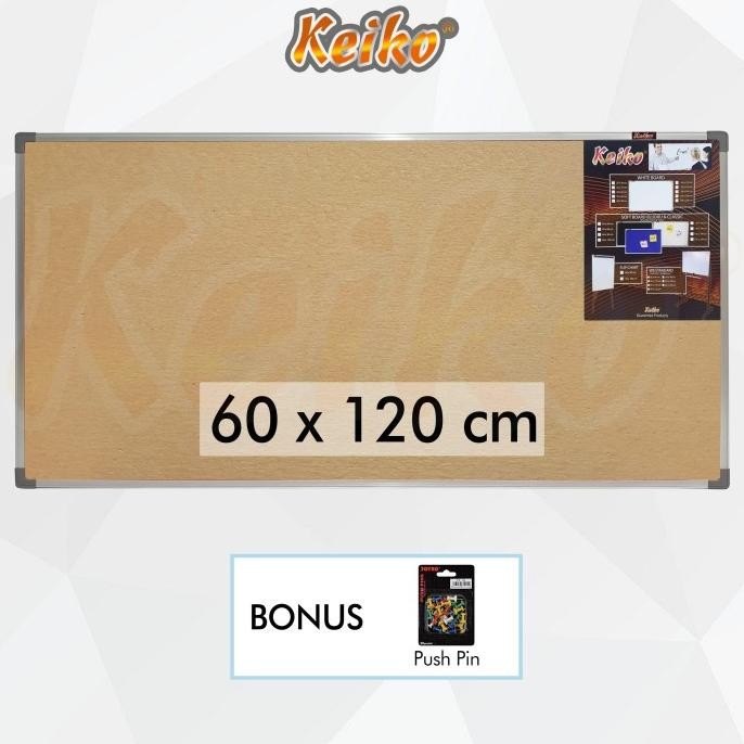 Jual Softboard Cork Pin Board / Papan Mading Gantung Keiko 60 x 120 cm ...
