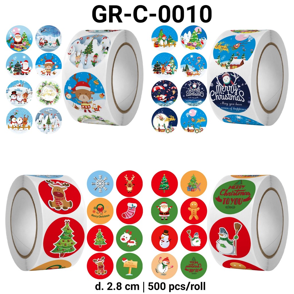 Jual GR-C-0010 Stiker sticker santa claus kue jahe pohon natal ...