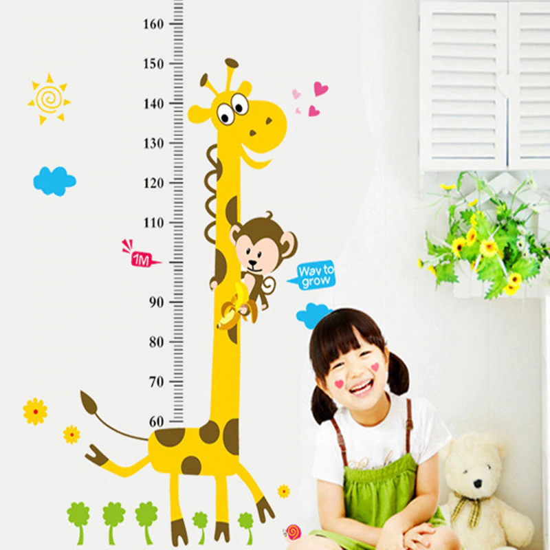 Jual Sticker Dinding Tinggi badan Model Jerapah Wallpaper Cartoon ...
