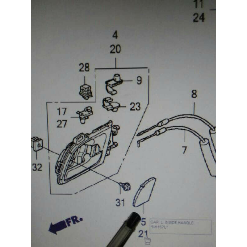 Jual cover cap handle pintu dalam depan mobil honda freed | Shopee ...