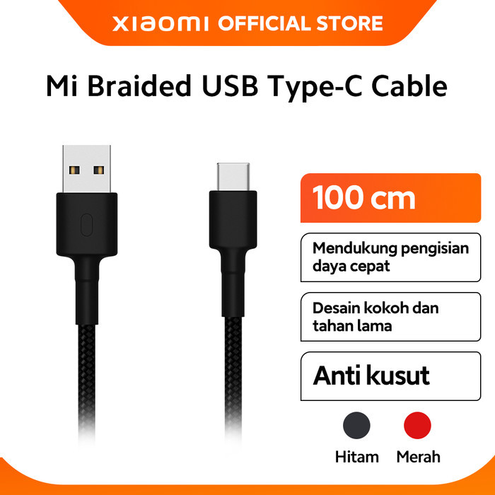 Jual Official Xiaomi Mi Braided USB Type-C Cable 100cm | Shopee Indonesia