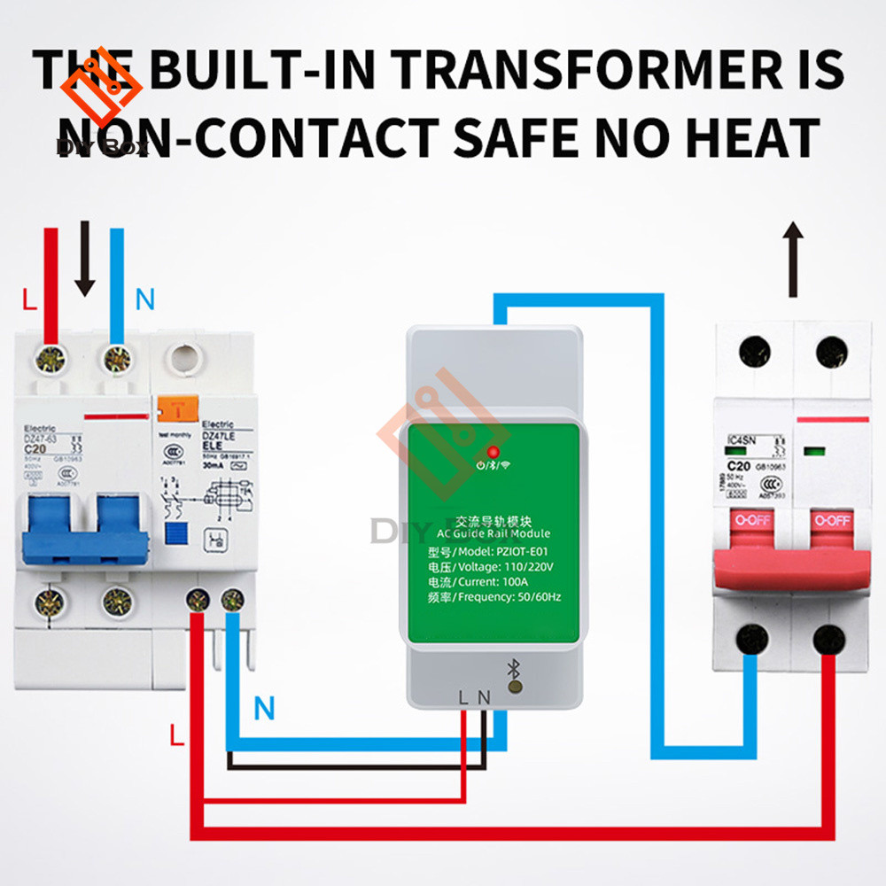 Jual AC Sing Phase Din Rail WIFPower Meter Energy Wattmeter | Shopee ...